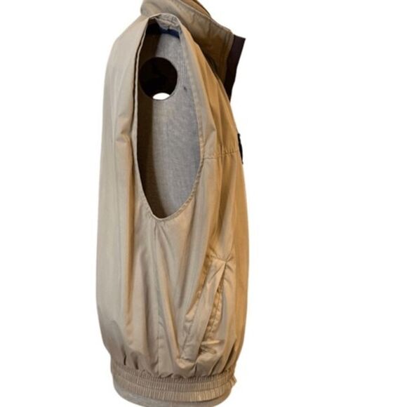 PGA Tour Men's Windbreaker Vest Sz. M Front Zip Golf Pockets Tan All Weather - Picture 5 of 11